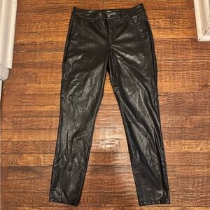 Black Leather Women Jeans